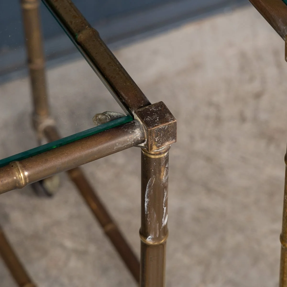 PUSHKINS.COM - B12047 - 20thC FRENCH SET OF THREE BRASS FAUX BAMBOO NESTING TABLES BY MAISON JANSEN - 14.jpg