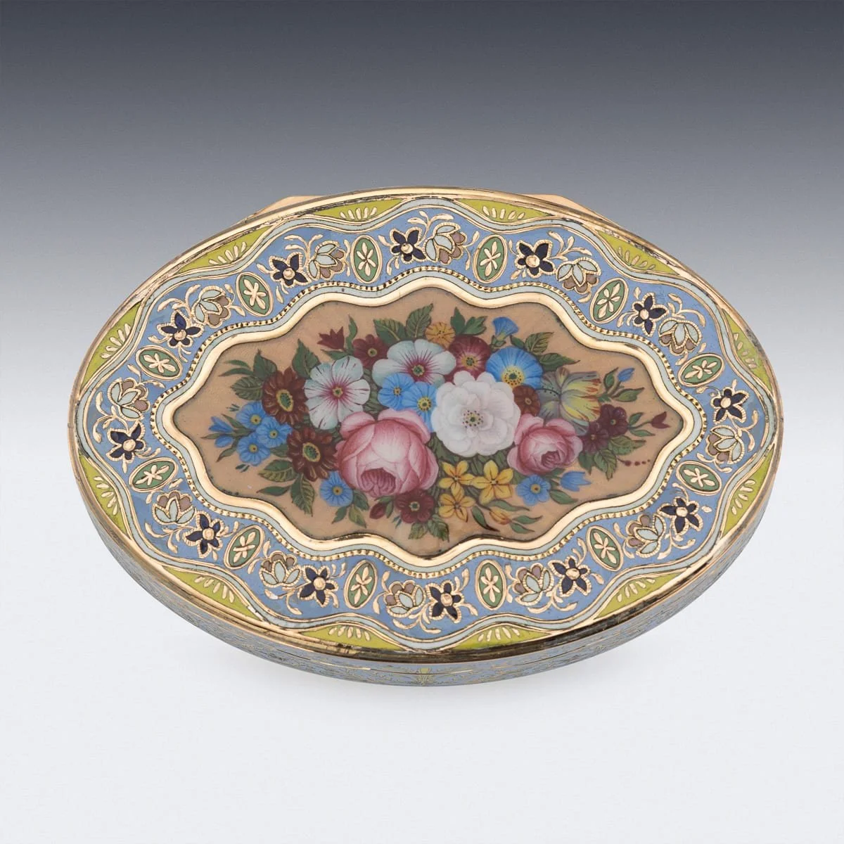 PUSHKINS.COM - A00026 - ANTIQUE 19thC SWISS 18k SOLID GOLD & ENAMEL SNUFF BOX, GENEVA c.1830 - 06.jpg