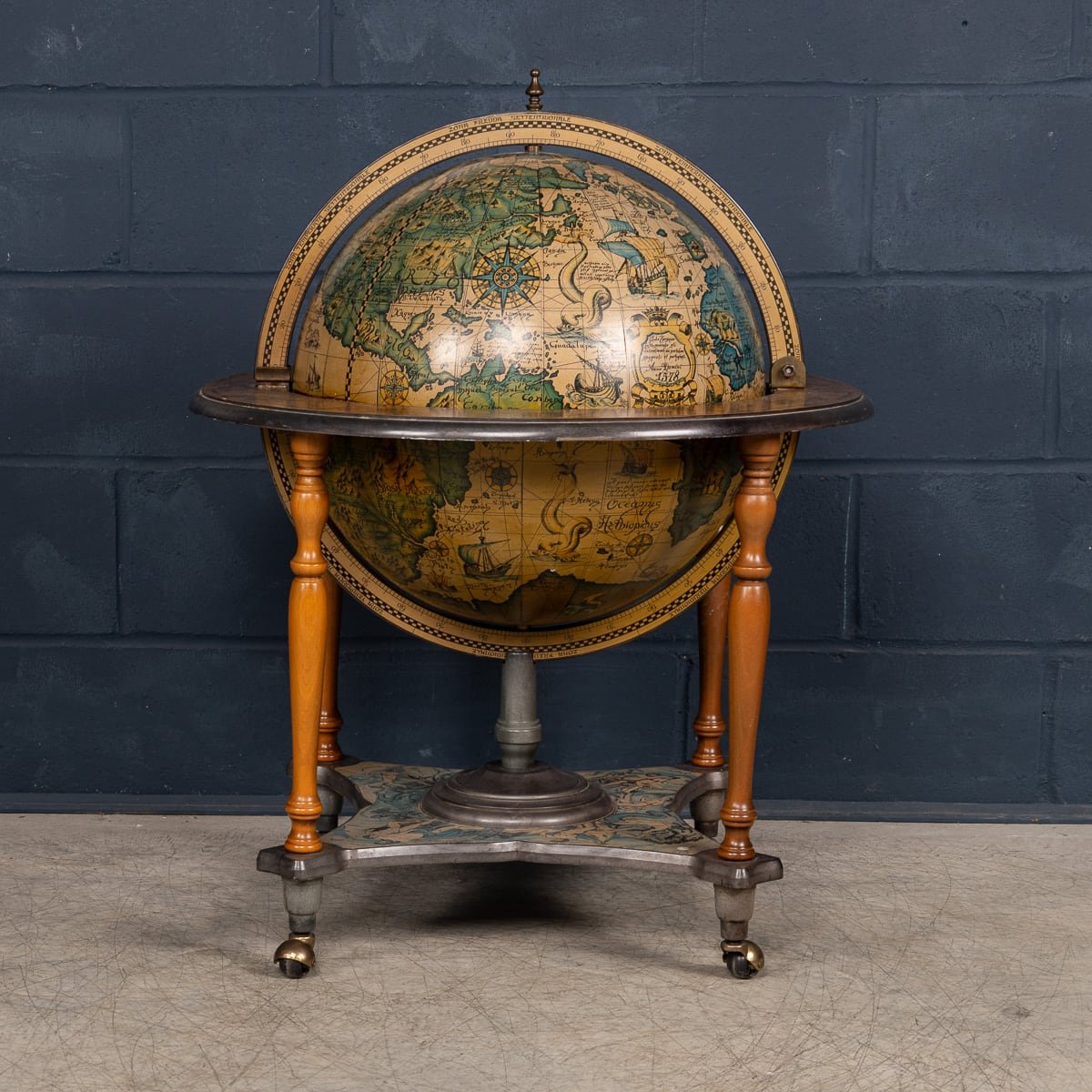 PUSHKIN'S - 20thC ITALIAN GLOBE DRINKS TROLLEY c.1970 - 6.jpg