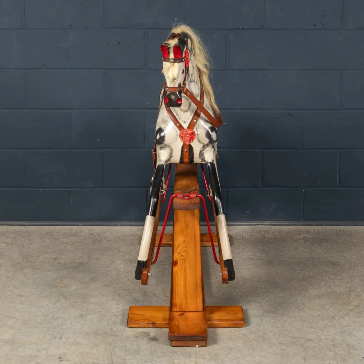 PUSHKINS.COM - B12323d - VINTAGE 20thC WOODEN CHILDS ROCKING HORSE BY COLLINSON, ENGLAND c.1930 - 05.jpg