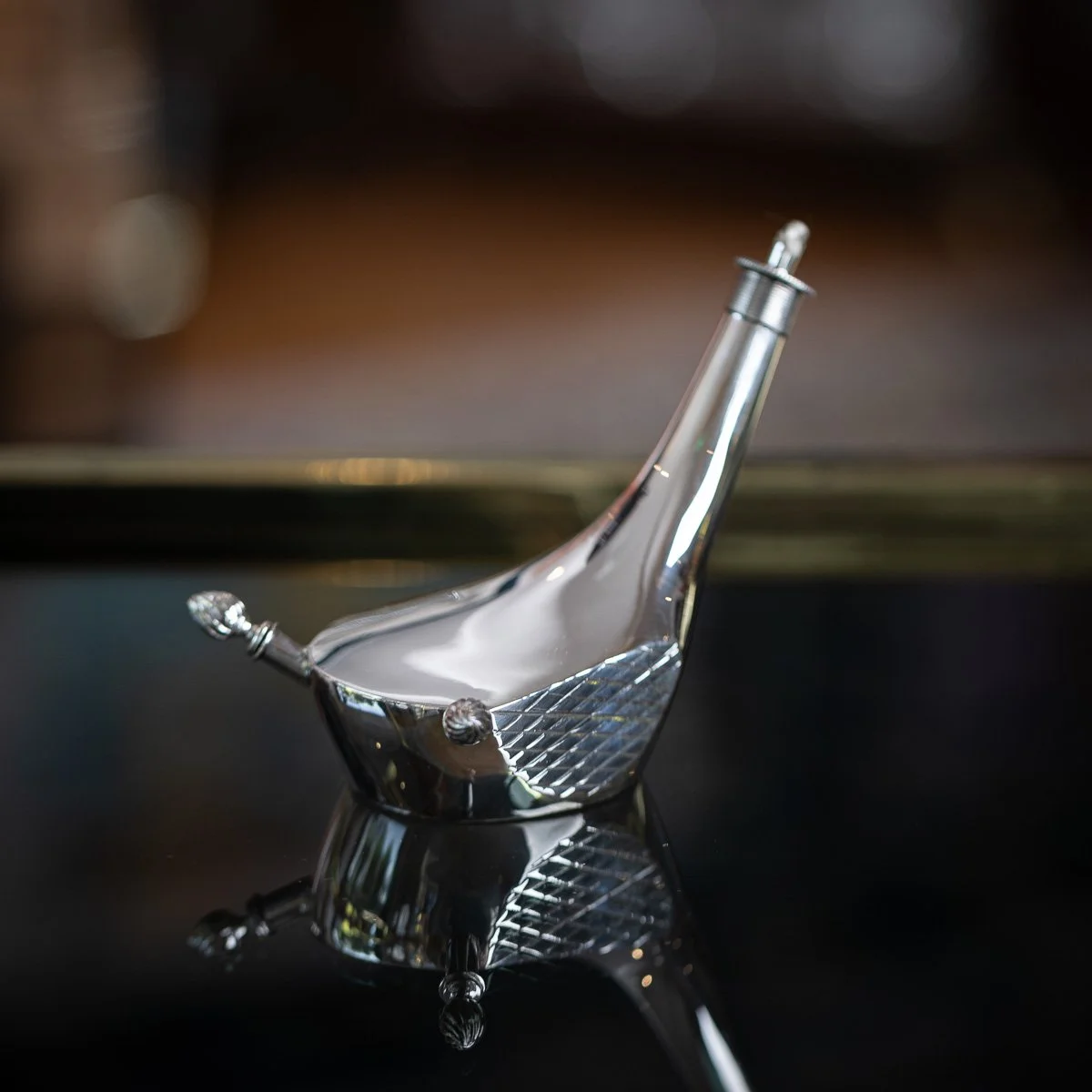PUSHKINS.COM - J12487 - ANTIQUE 20thC SOLID SILVER 'GOLF DRIVER' CIGAR TABLE LIGHTER, LONDON c.1913 -03.jpg