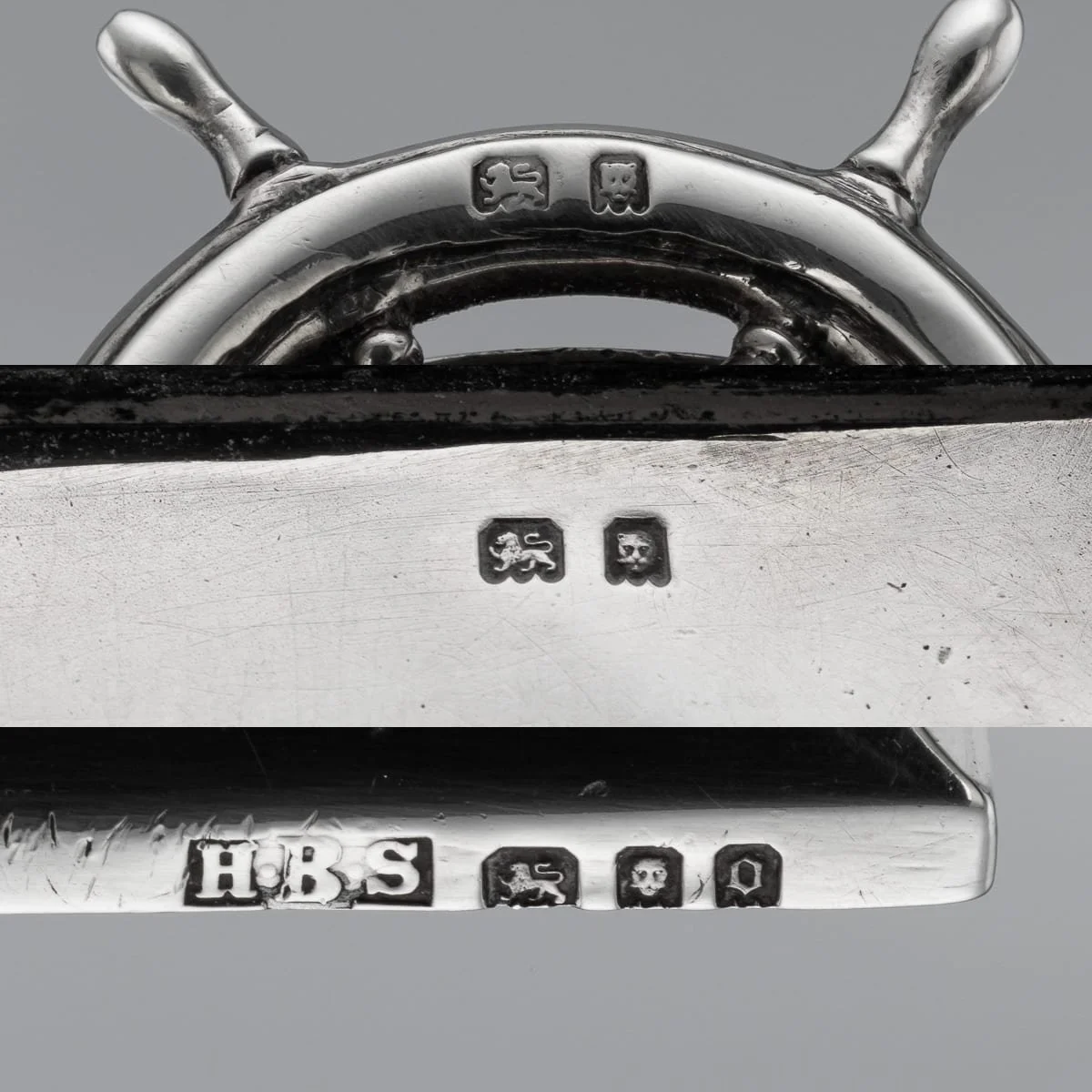 PUSHKINS.COM - J12208 - VINTAGE 20thC ENGLISH SOLID SILVER 'CAPTAINS WHEEL' CIGAR CUTTER c.1929 - 15.jpg