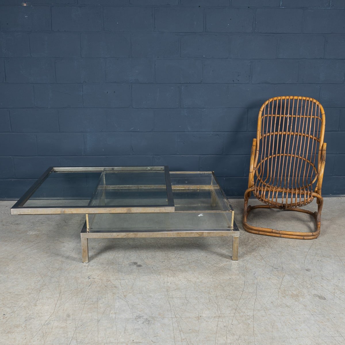 PUSHKINS.COM - B11245 - VINTAGE 20thC FRENCH CHROME & GLASS VITRINE COFFEE TABLE BY MAISON JANSEN c.1970 - 07.jpg