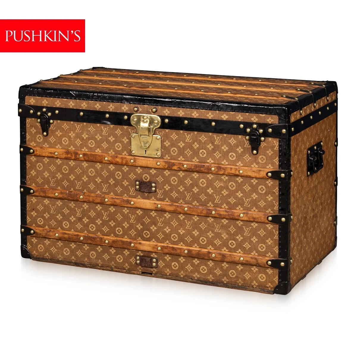PUSHKIN'S - ANTIQUE 19thC LOUIS VUITTON TRUNK IN WOVEN CANVAS, FRANCE c.1890 - 1.jpg