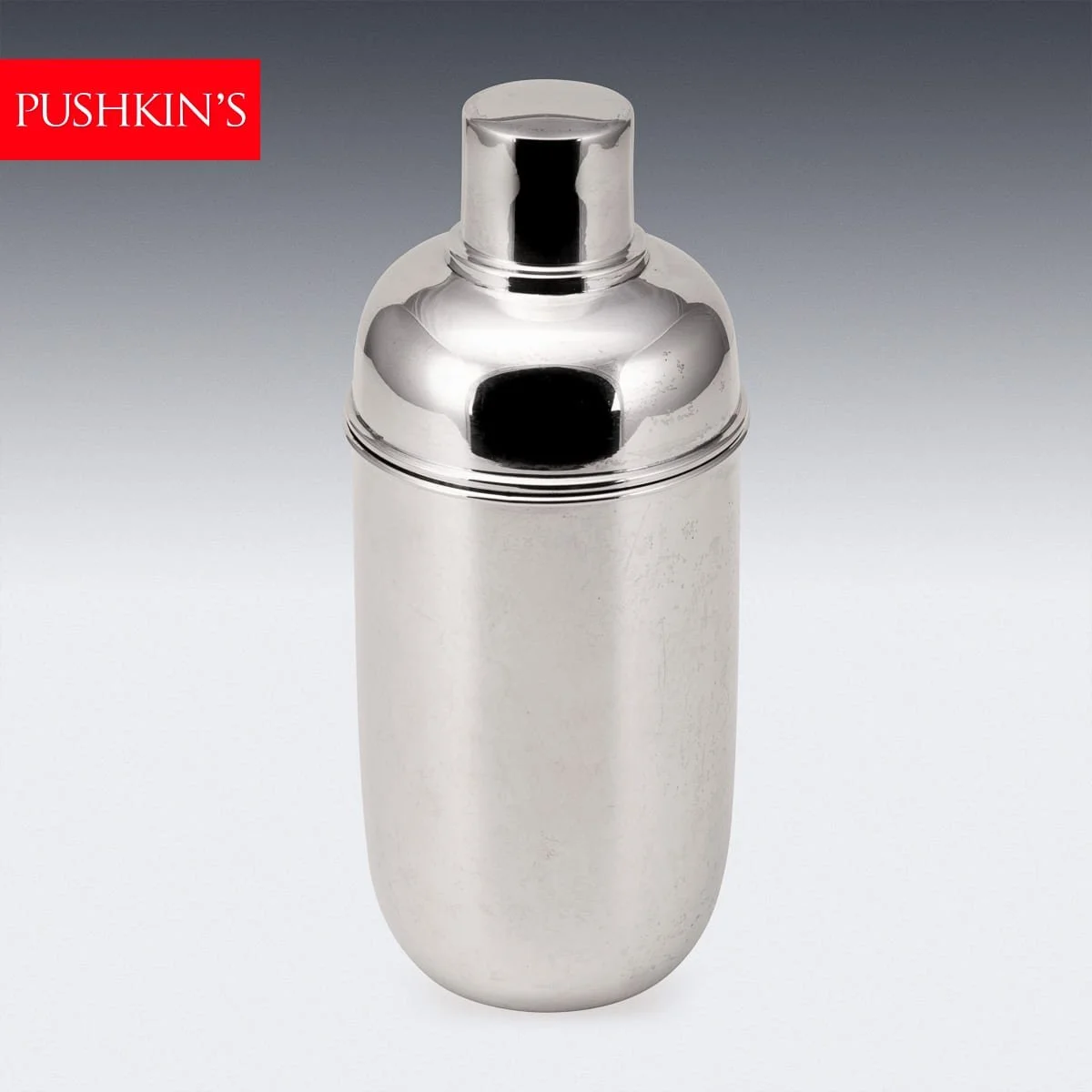 PUSHKINS.COM - Z12149 - VINTAGE 20thC ITALIAN SOLID SILVER COCKTAIL SHAKER, MADE IN NAPLES c.1960 - 02.jpg