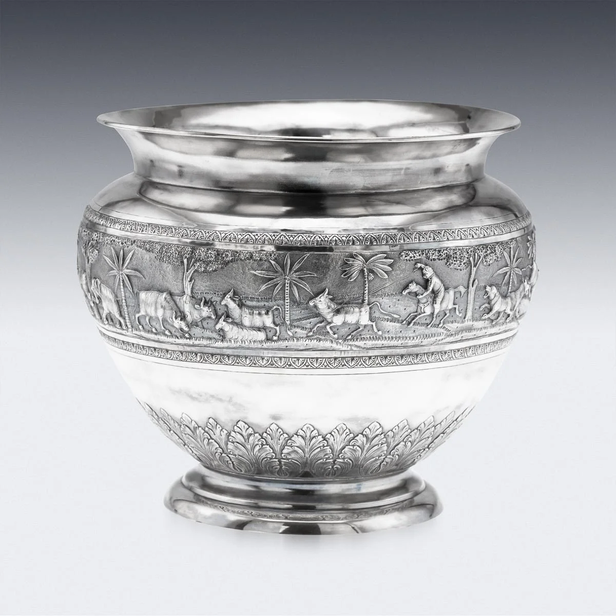 PUSHKINS.COM - ANTIQUE 20thC INDIAN SOLID SILVER BOWL, ARACHUN - PARSRAP, CALCUTTA c.1900 - 3.jpg