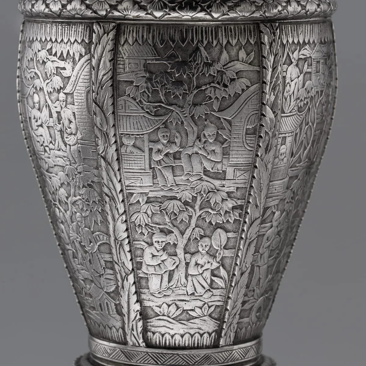 PUSHKINS.COM - J11902 - ANTIQUE 20thC CHINESE EXPORT SOLID SILVER VASE c.1900 - 21.jpg