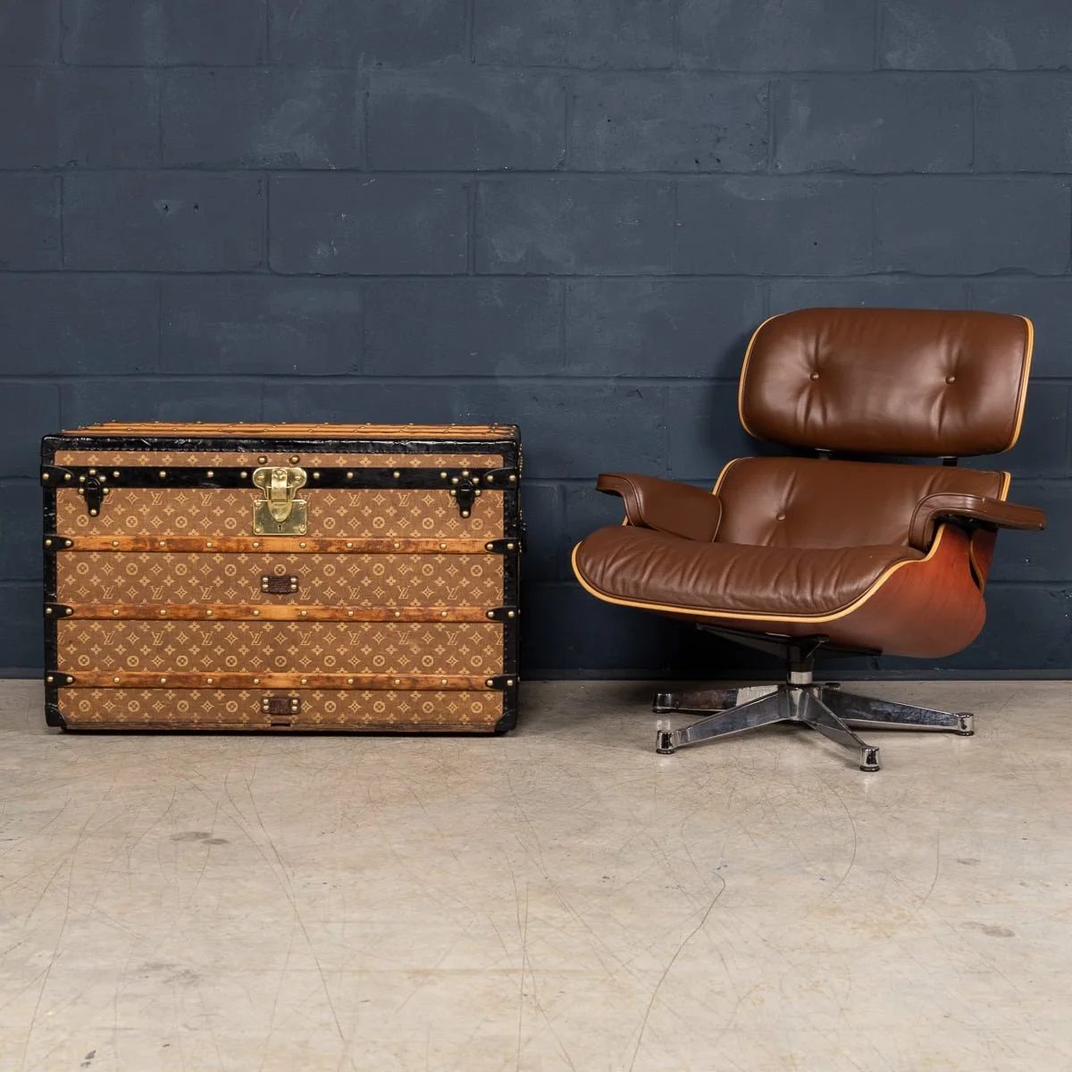 PUSHKIN'S - ANTIQUE 19thC LOUIS VUITTON TRUNK IN WOVEN CANVAS, FRANCE c.1890 - 3.jpg