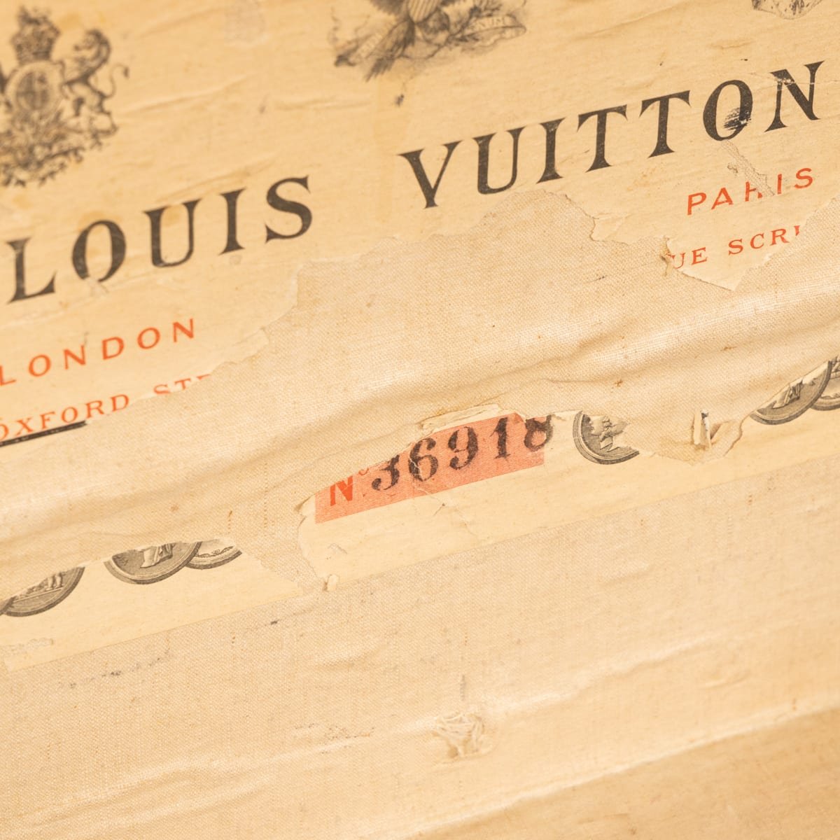 PUSHKINS.COM - B12256w - ANTIQUE 19thC LOUIS VUITTON STEAMER TRUNK IN DAMIER CANVAS, FRANCE c.1890 - 18.jpg