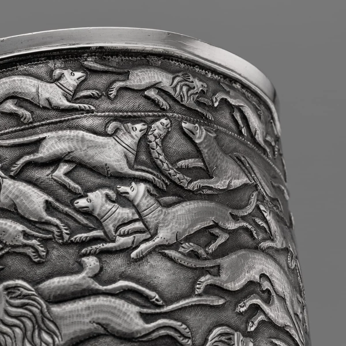 PUSHKINS.COM - J12580 - ANTIQUE 19thC INDIAN SAURASHTRA (SOUTHERN GUJARAT) MONUMENTAL SIZE GOBLET c.1890 -14.jpg