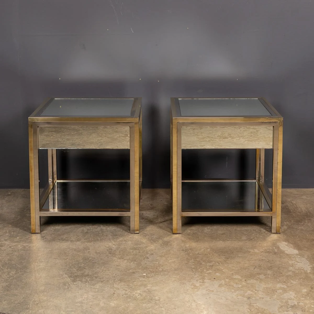 PUSHKINS.COM - Z12104 - 20thC PAIR OF BRASS, CHROME & GLASS SIDE TABLES BY BELGO CHROM, BELGIUM c.1970 - 04.jpg