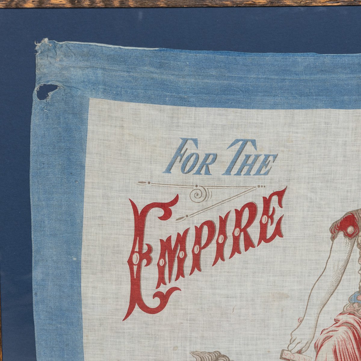 PUSHKINS.COM - D11340 - ANTIQUE 20thC FRAMED EDWARDIAN BRITANNIA FOR THE EMPIRE FLAG c.1905 - 06.jpg