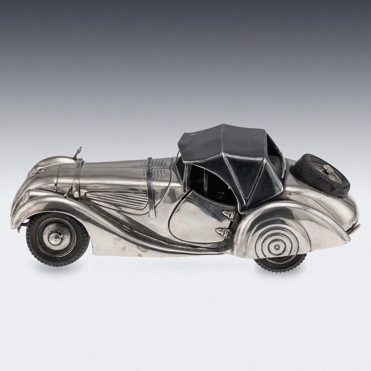 PUSHKINS.COM - D11666 - VINTAGE 20thC SOLID SILVER BMW 328 ROADSTER MODEL CAR - 15.jpg