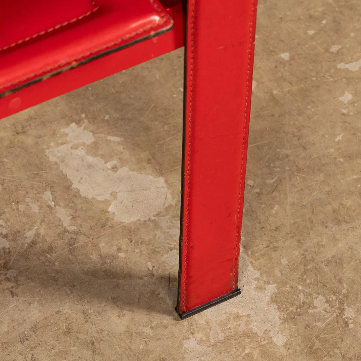 PUSHKINS.COM - Z12097 - 20thC ITALIAN RED LEATHER CHAIR BY TOUSSAINT & ANGELONI FOR MATTEO GRASSI c.1970 - 21.jpg