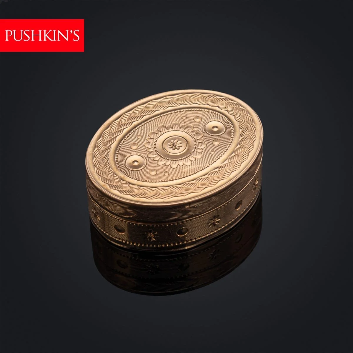 PUSHKINS.COM - A00074 - ANTIQUE 19thC GEORGIAN 18K SOLID GOLD OVAL VINAIGRETTE c.1800 - 02.jpg