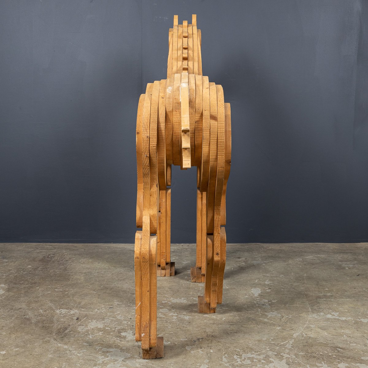PUSHKINS.COM - D11140 - VINTAGE 20thC ITALIAN MULTI LAYER WOODEN HORSE SCULPTURE c.1980 - 05.jpg