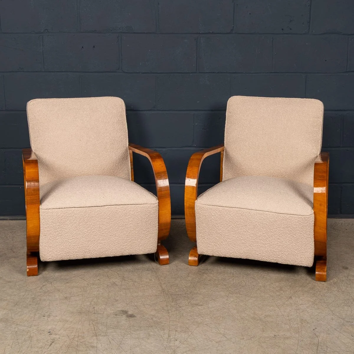 PUSHKINS.COM - B11845 - VINTAGE 20thC AUSTRIAN PAIR OF ART DECO LOUNGE CHAIRS IN WALNUT & FABRIC c.1930 - 03.jpg