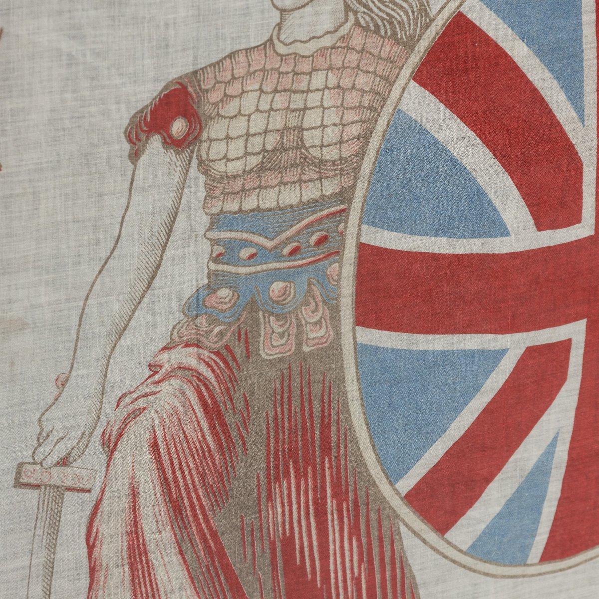 PUSHKINS.COM - D11340 - ANTIQUE 20thC FRAMED EDWARDIAN BRITANNIA FOR THE EMPIRE FLAG c.1905 - 11.jpg