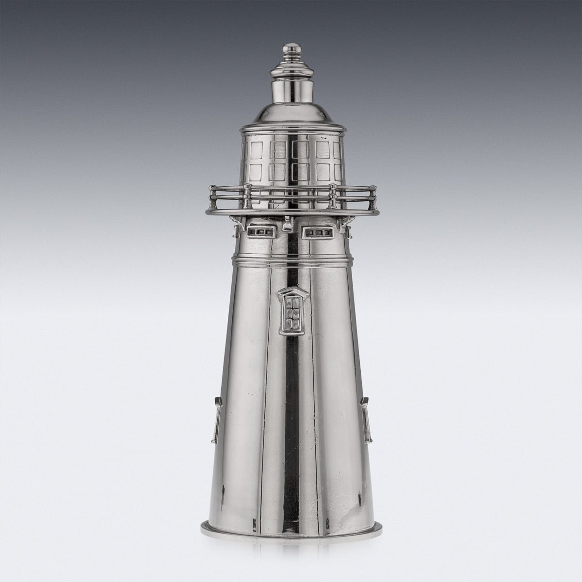 PUSHKIN'S - SILVER PLATED LIGHTHOUSE COCKTAIL SHAKER - 3.jpg