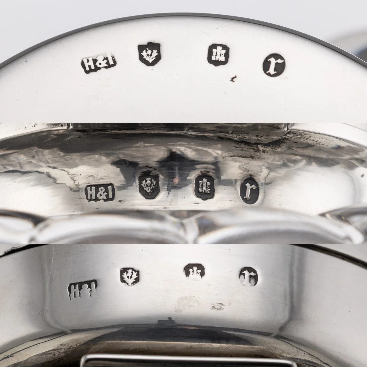 PUSHKINS.COM - D11667 - ANTIQUE 20thC SCOTTISH SOLID SILVER CLOCK & INKWELL BY HAMILTON & INCHES c.1903 - 29.jpg