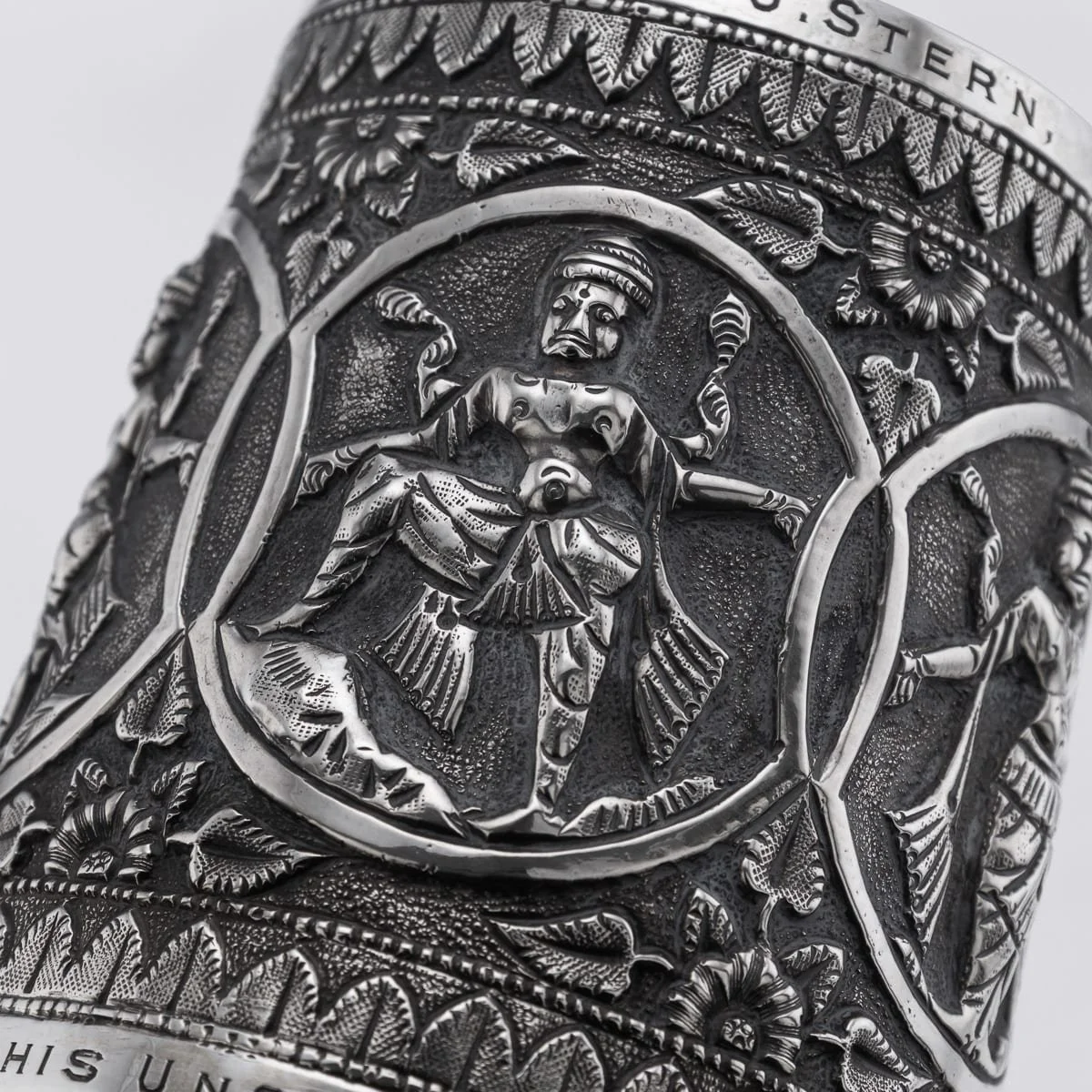 PUSHKINS.COM - A00122 - ANTIQUE 19thC INDIAN SOLID SILVER PAIR OF MUGS, MADRAS c.1890 - 11.jpg