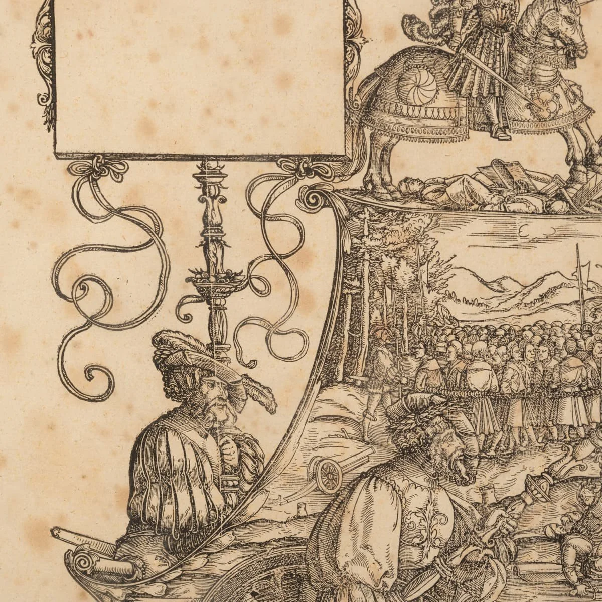 PUSHKINS.COM - B12372d - ANTIQUE 19thC GERMAN SET OF THREE FRAMED WOODCUTS FROM "TRIUMPHS OF MAXIMILIAN" - 20.jpg