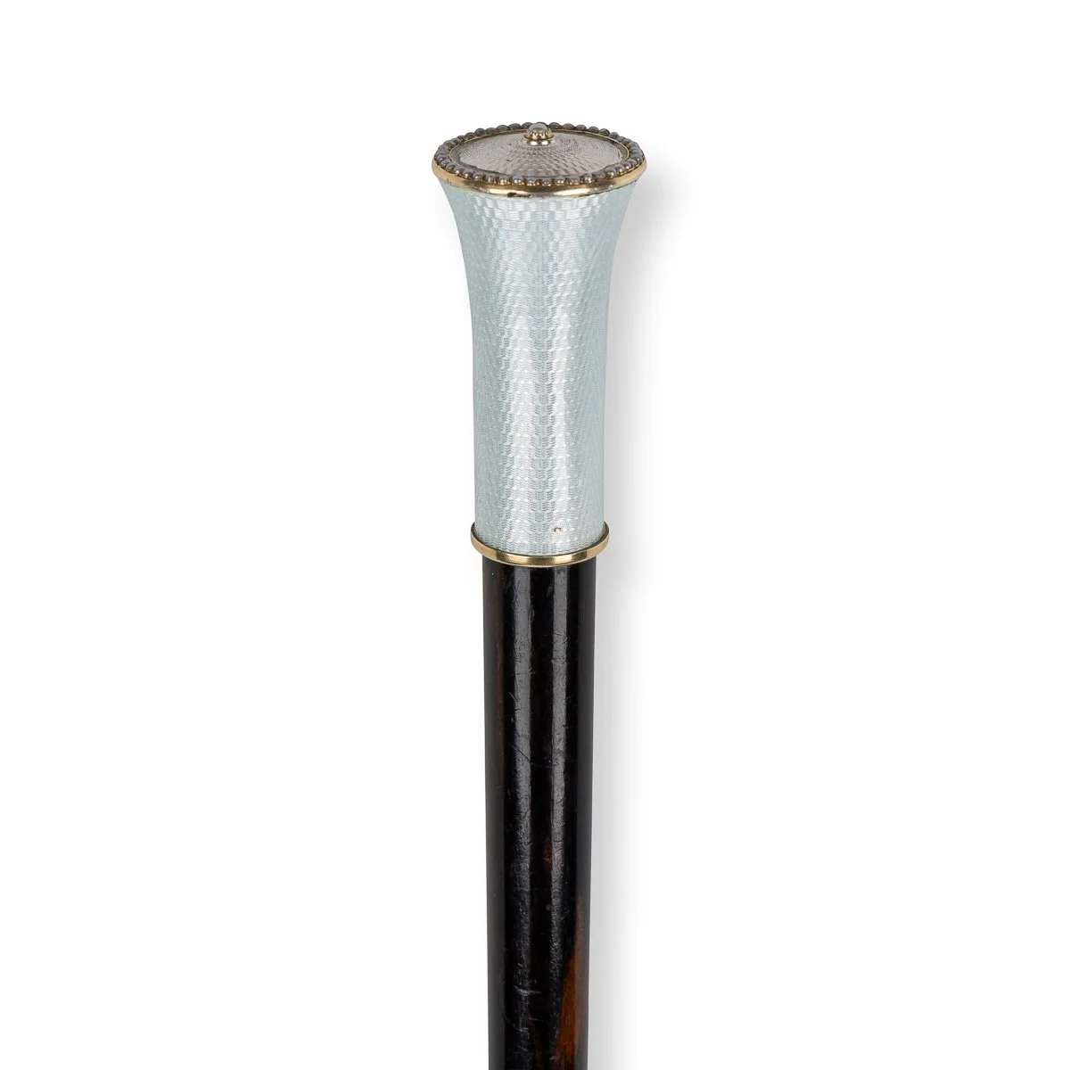 PUSHKINS.COM - A00161 - ANTIQUE 20thC FRENCH SILVER GILT & ENAMEL, PEARL MOUNTEDWALKING CANE : SWAGGER STICK c.1900 - 3.jpg