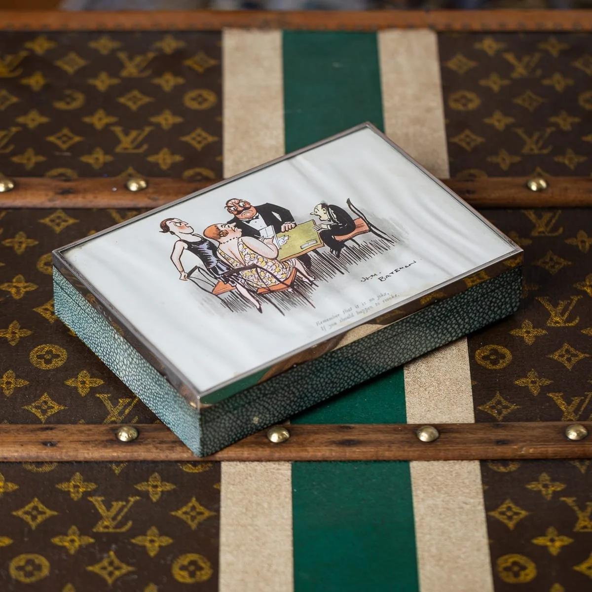 PUSHKINS.COM - J11732 - 20thC ENGLISH SOLID SILVER & SHAGREEN NOVELTY CIGAR BOX, LONDON c.1929 - 03.jpg