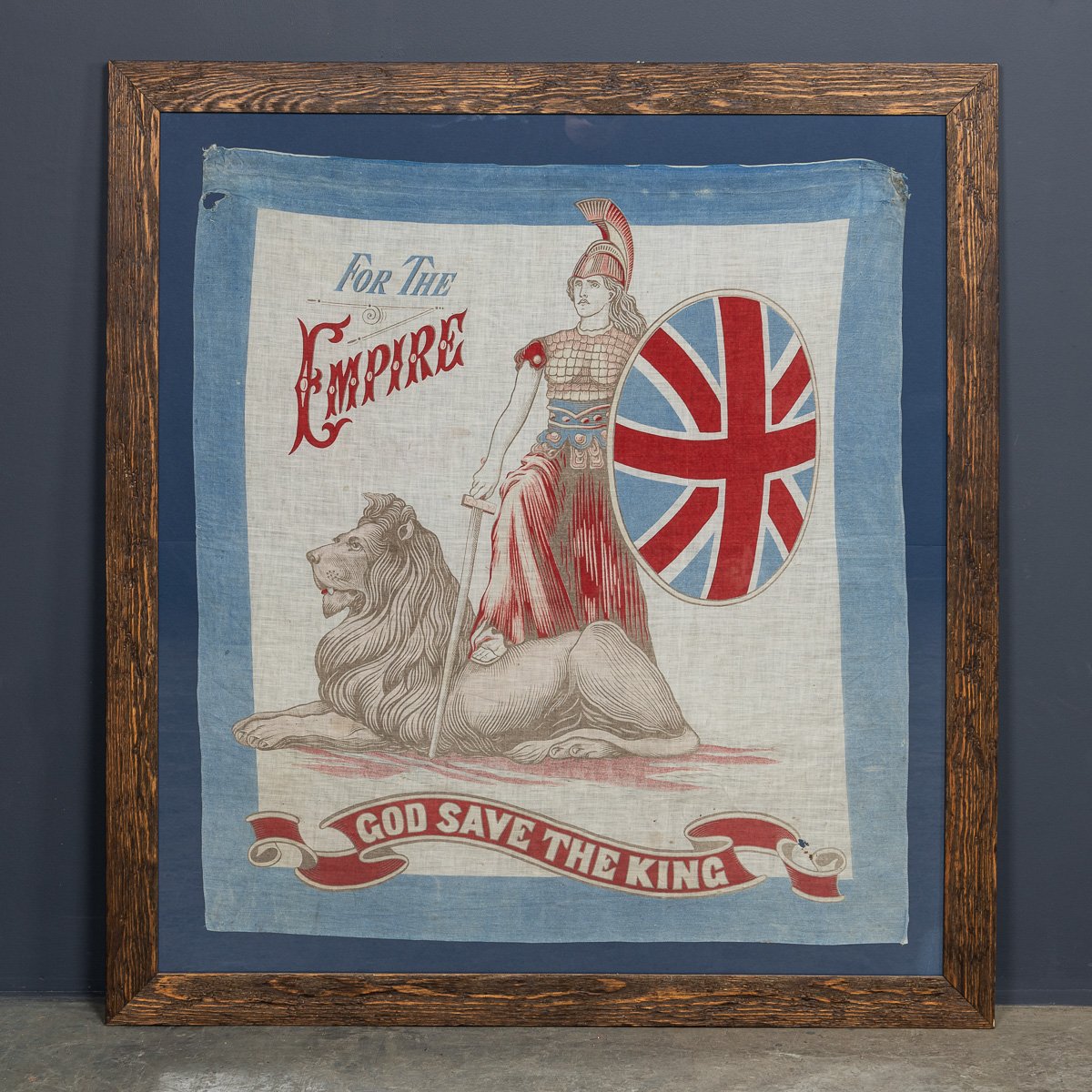 PUSHKINS.COM - D11340 - ANTIQUE 20thC FRAMED EDWARDIAN BRITANNIA FOR THE EMPIRE FLAG c.1905 - 03.jpg