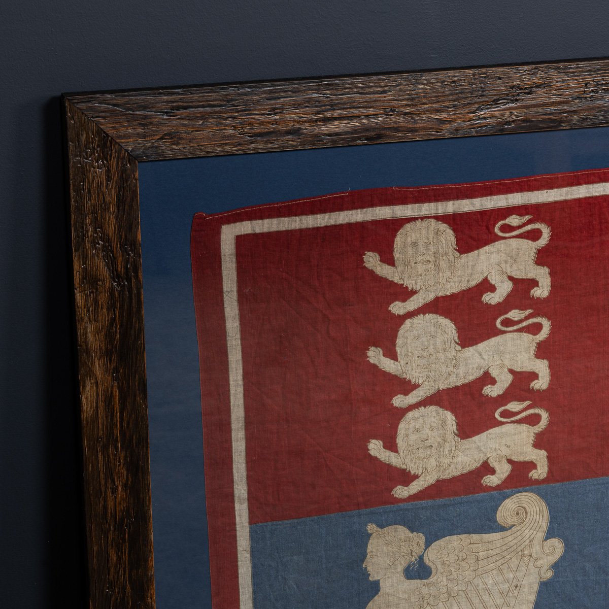 PUSHKINS.COM - D11376 - ANTIQUE 20thC VICTORIAN FRAMED ROYAL STANDARD FLAG c.1900 - 07.jpg