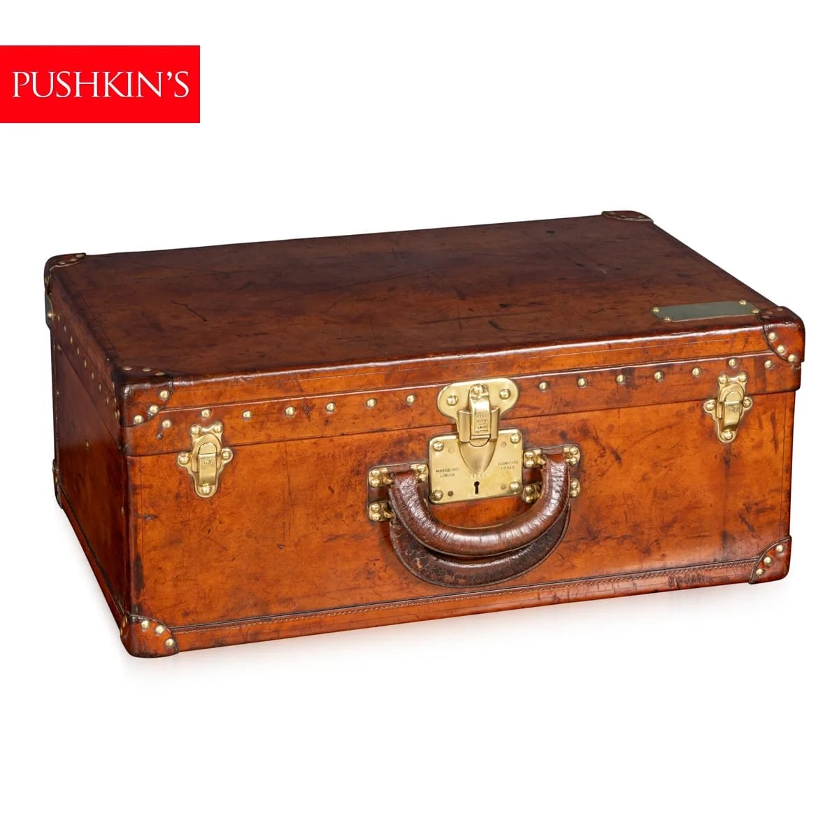 PUSHKINS.COM - B12345W - ANTIQUE 20thC RARE FRENCH LOUIS VUITTON LEATHER TRAVELLING CASE - 02.jpg