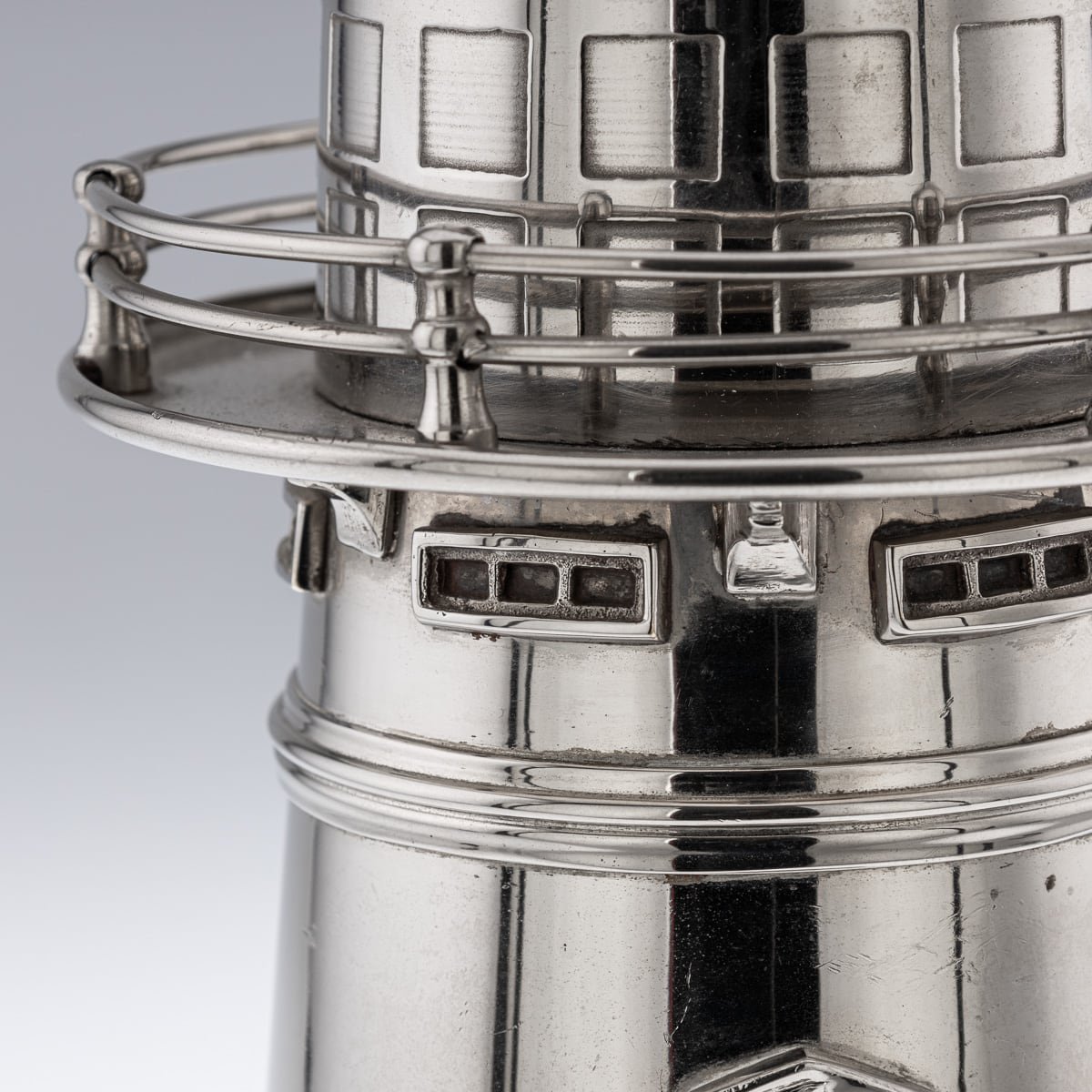 PUSHKIN'S - SILVER PLATED LIGHTHOUSE COCKTAIL SHAKER - 13.jpg
