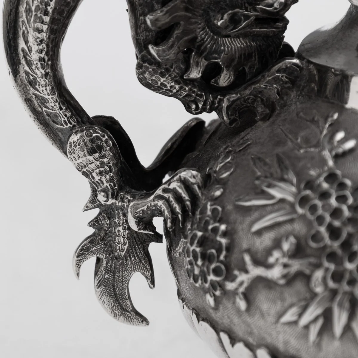 PUSHKINS.COM - A00130 - ANTIQUE 19thC CHINESE EXPORT SOLID SILVER FOUR PIECE TEA SET, WANG HING c.1880 - 40.jpg