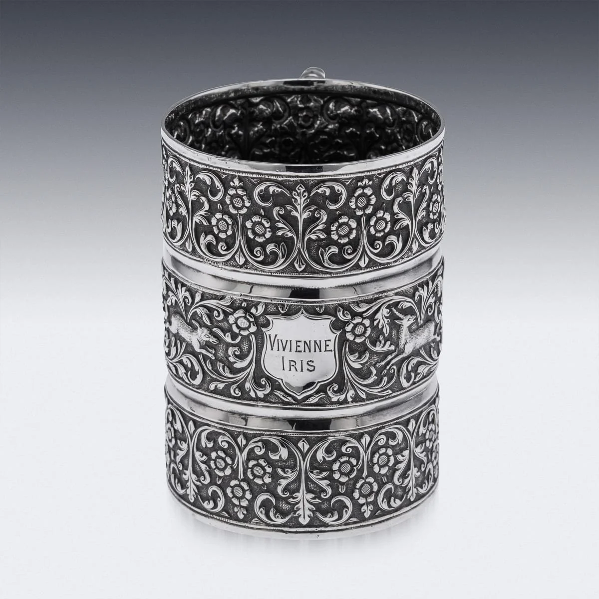 PUSHKINS.COM - A00120 - ANTIQUE 19thC INDIAN KUTCH SOLID SILVER MUG, OOMERSI MAWJI, BHUJ c.1890 - 07.jpg
