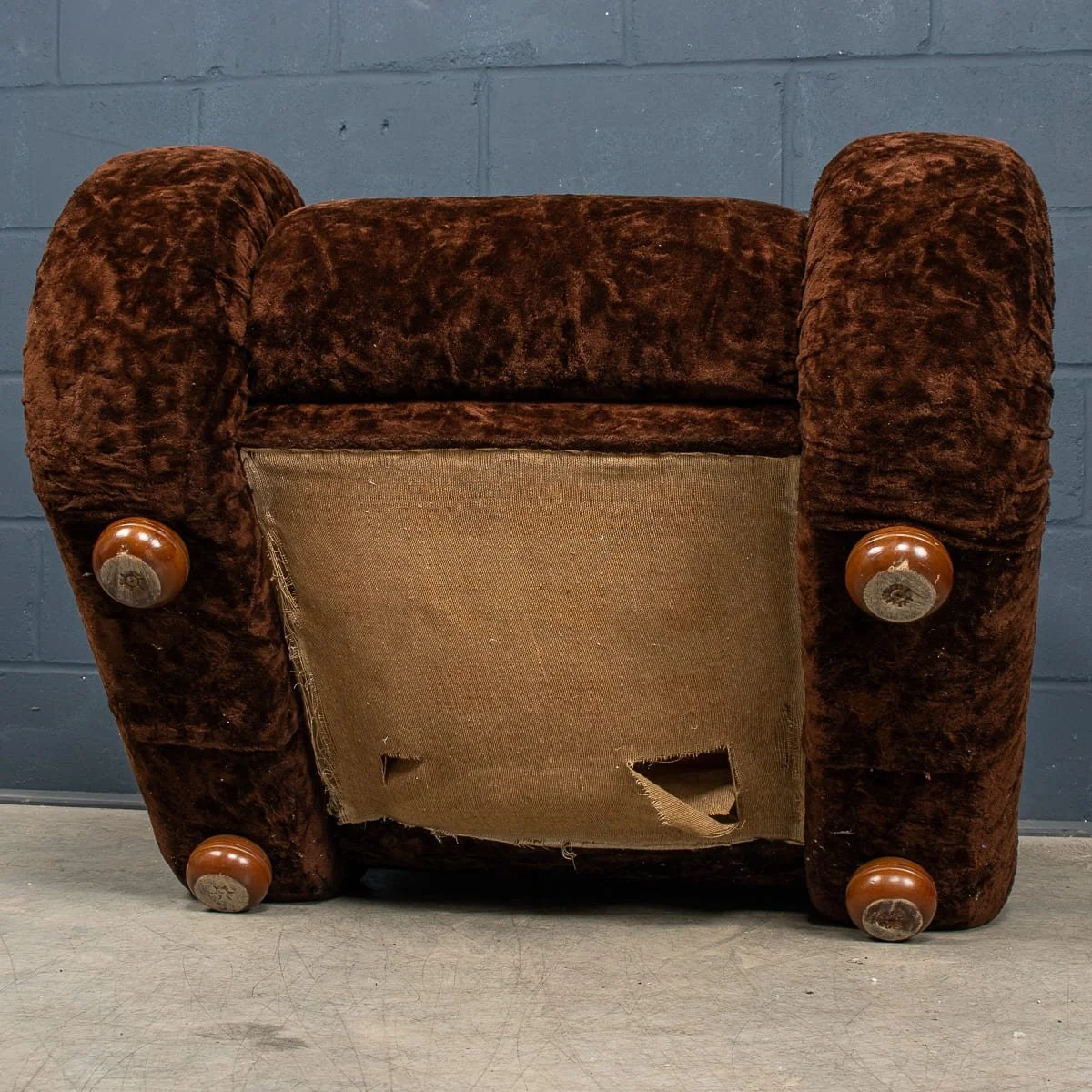 PUSHKINS.COM - B12785 - VINTAGE 20thC ITALIAN PAIR OF VELVET UPHOLSTERED LOUNGE CHAIRS c.1970 - 24.jpg