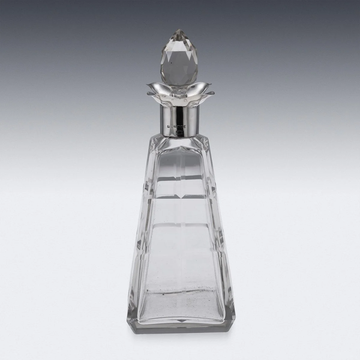 PUSHKINS.COM - D11719 - ANTIQUE 20thC ENGLISH SOLID SILVER & CUT GLASS DECANTER BY ASPREY, LONDON c.1911 - 17.jpg