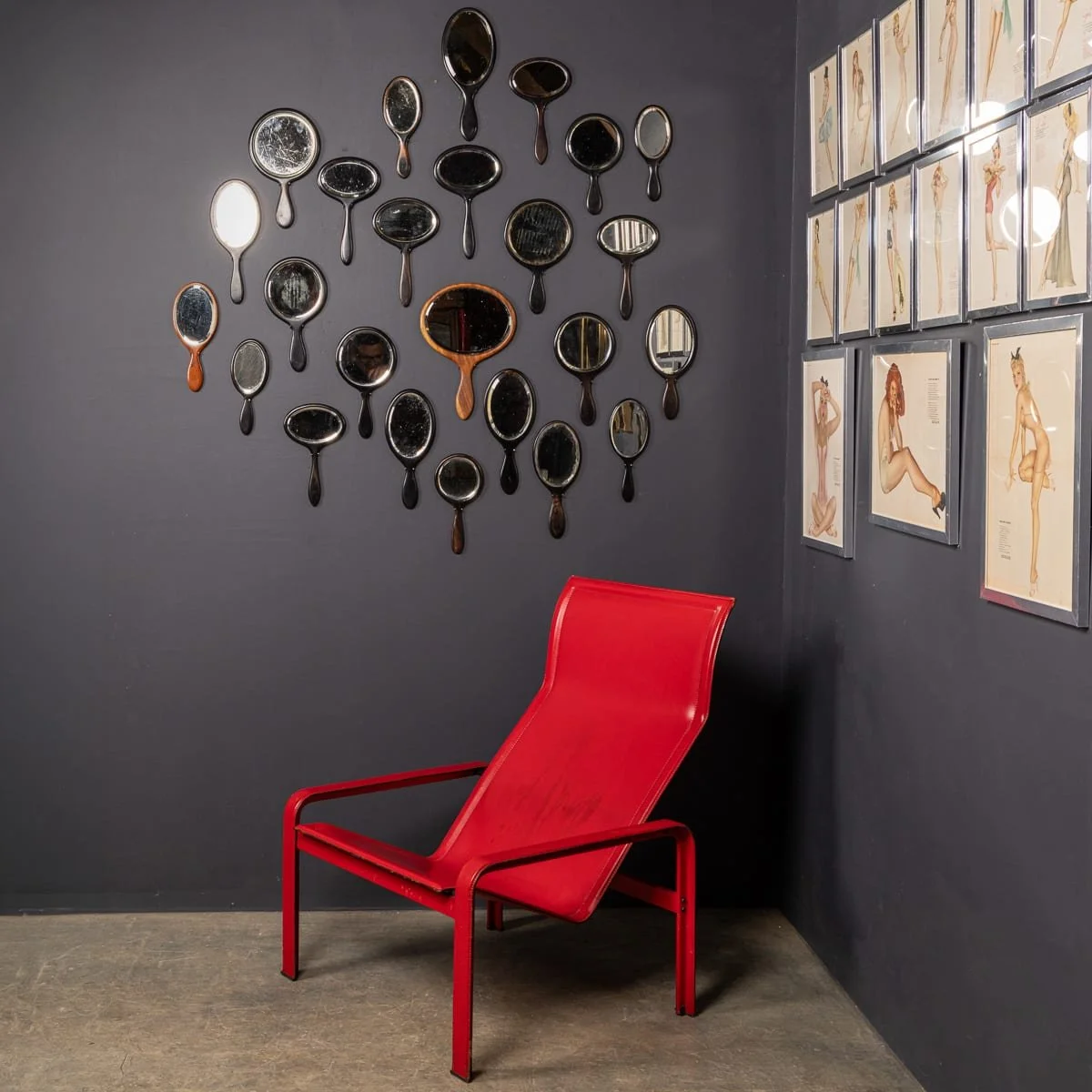 PUSHKINS.COM - Z12122 - ANTIQUE 19thC COLLECTION OF TWENTY FIVE WOODEN HAND MIRRORS - 05.jpg