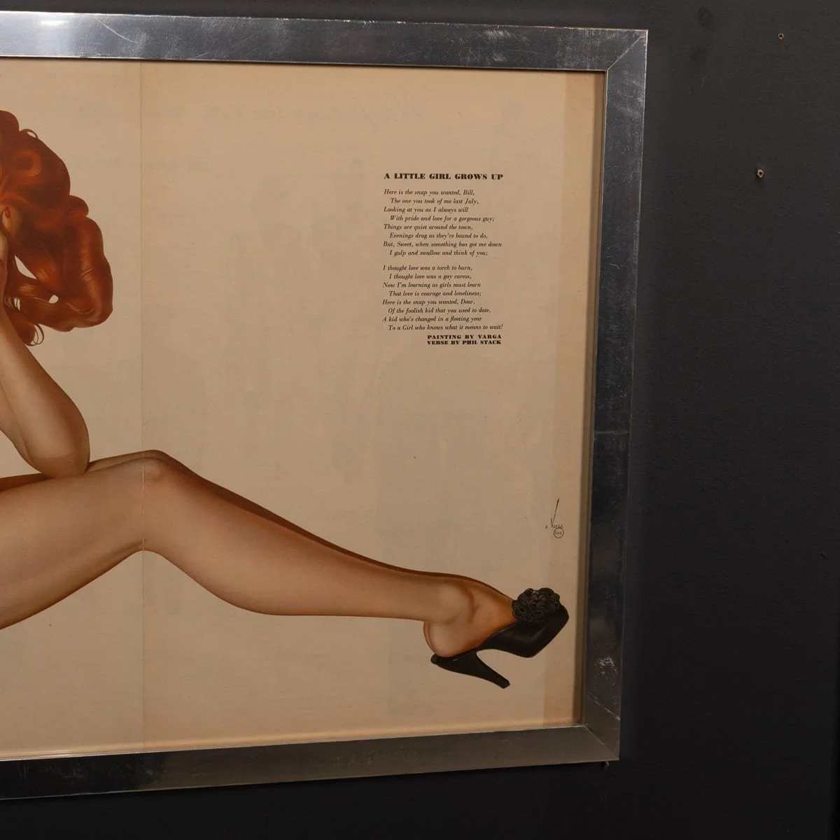PUSHKINS.COM - Z12091 - VINTAGE 20thC AMERICAN FRAMED VARGA GIRLS CALENDAR c.1946 - 19.jpg
