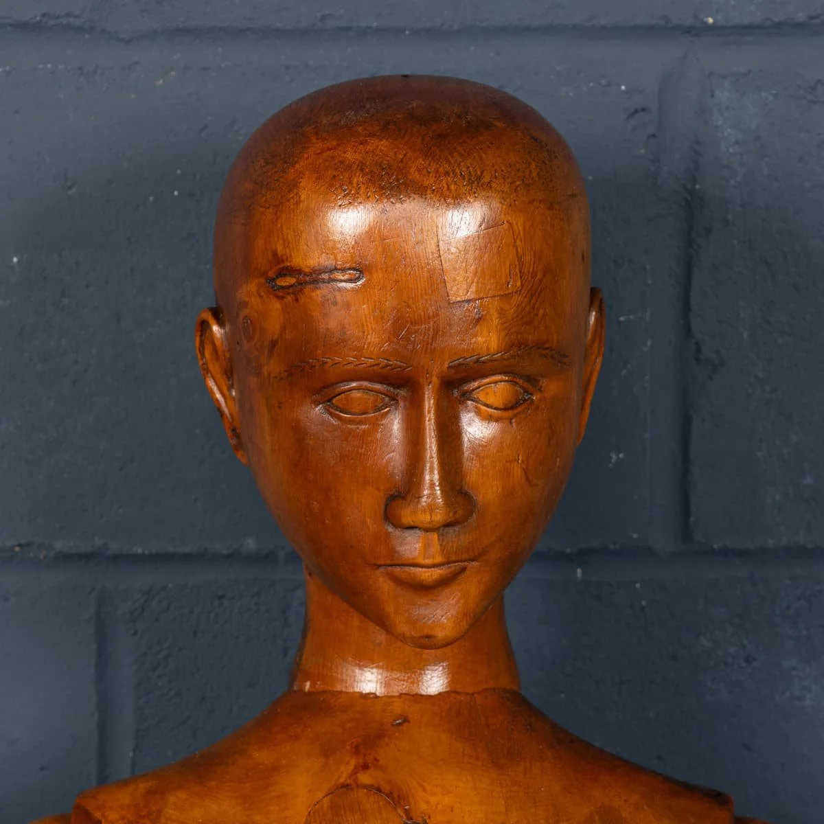 PUSHKINS.COM - B12324 - ANTIQUE RARE 20thC CONTINENTAL LIFE SIZE WOODEN ARTIST'S LAY FIGURE c.1910 - 09.jpg