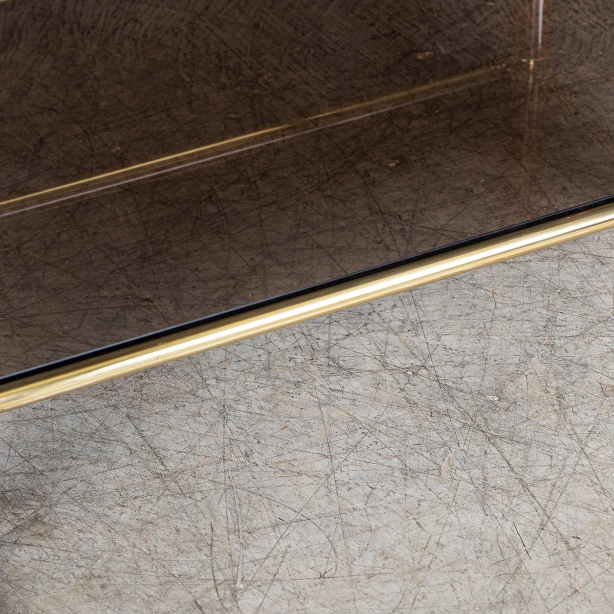PUSHKINS.COM - B11307 - VINTAGE 20thC ITALIAN BRASS & SMOKED GLASS DRINKS TROLLEY c.1980 - 10.jpg