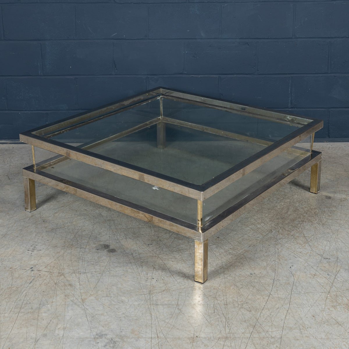 PUSHKINS.COM - B11245 - VINTAGE 20thC FRENCH CHROME & GLASS VITRINE COFFEE TABLE BY MAISON JANSEN c.1970 - 03.jpg