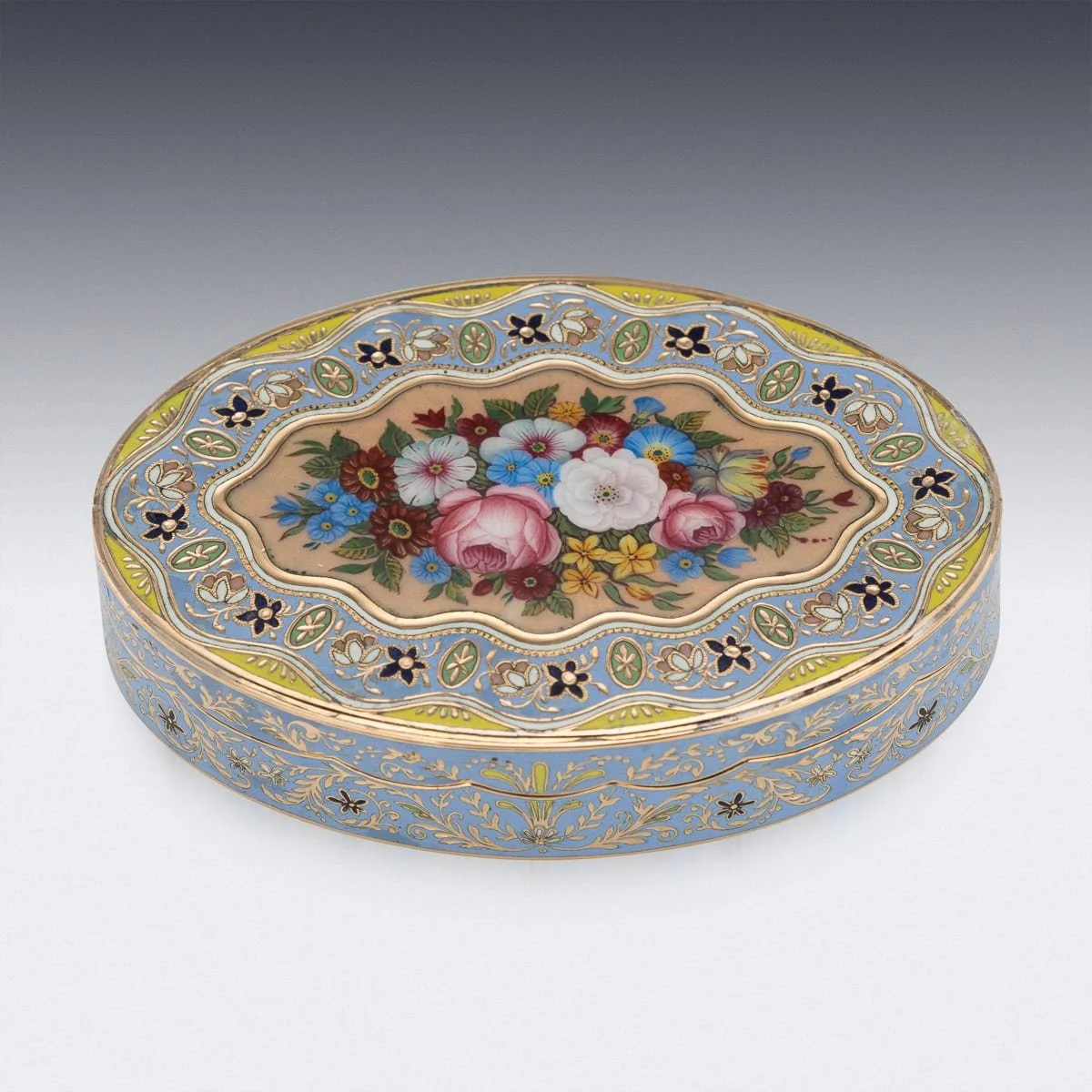 PUSHKINS.COM - A00026 - ANTIQUE 19thC SWISS 18k SOLID GOLD & ENAMEL SNUFF BOX, GENEVA c.1830 - 05.jpg