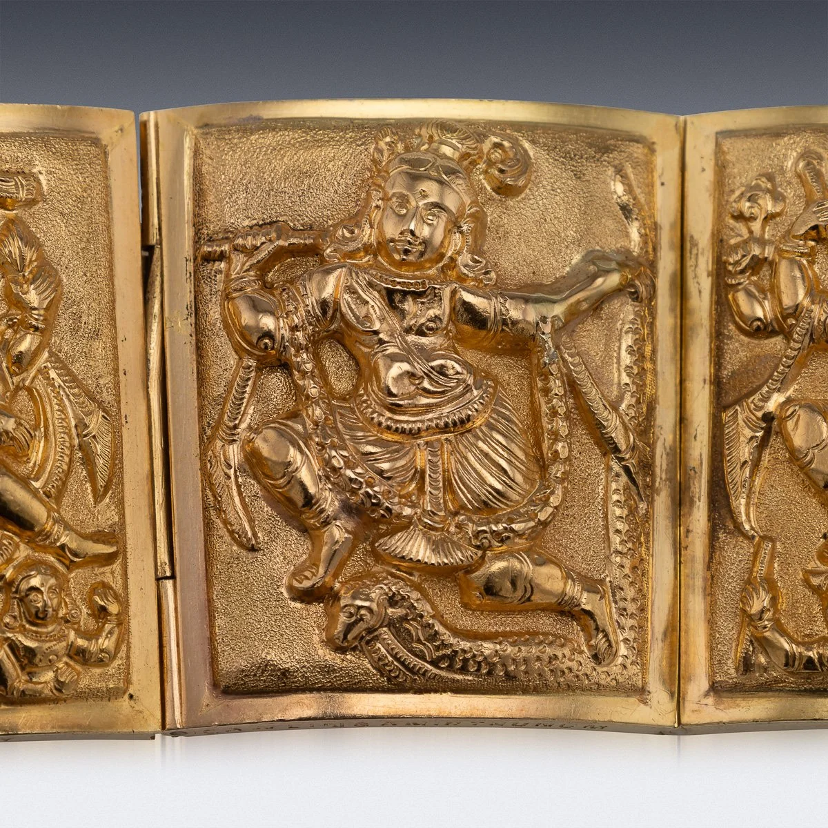 PUSHKINS.COM - A00131 - ANTIQUE 19thC INDIAN SOLID 22K GOLD BRACELET, P ORR & SONS, MADRAS c.1880 - 09.jpg