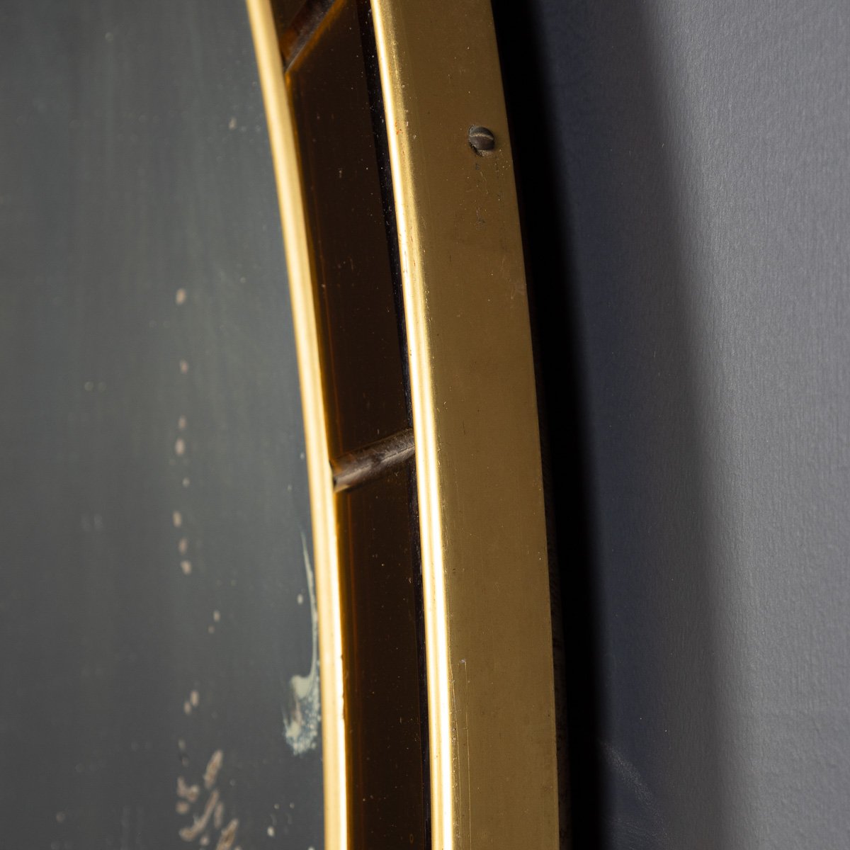 PUSHKINS.COM - D11092 - 20thC ITALIAN BRASS & GLASS OVAL MIRROR BY CRISTAL ARTE c.1950 - 13.jpg