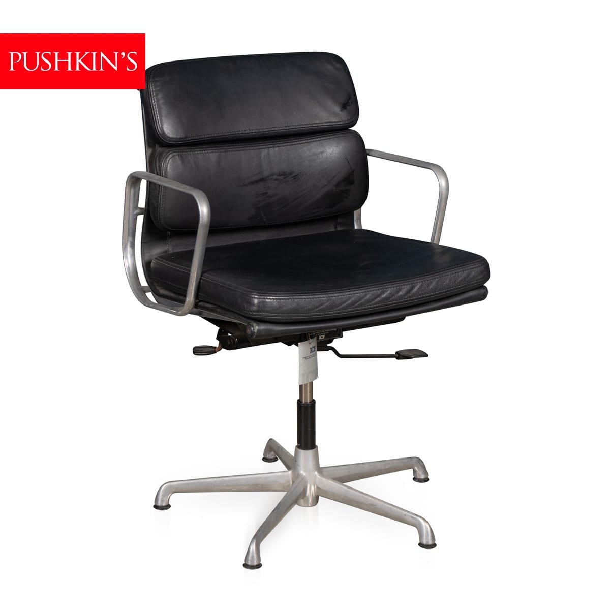 PUSHKINS.COM - B12277d - VINTAGE 20thC EA217 CHAIR IN BLACK LEATHER BY CHARLES & RAY EAMES FOR ICF - 02.jpg