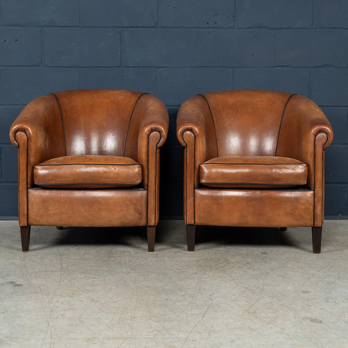 PUSHKINS.COM - B11463 - A PAIR OF 20thC DUTCH SHEEPSKIN LEATHER TUB CHAIRS - 04.jpg