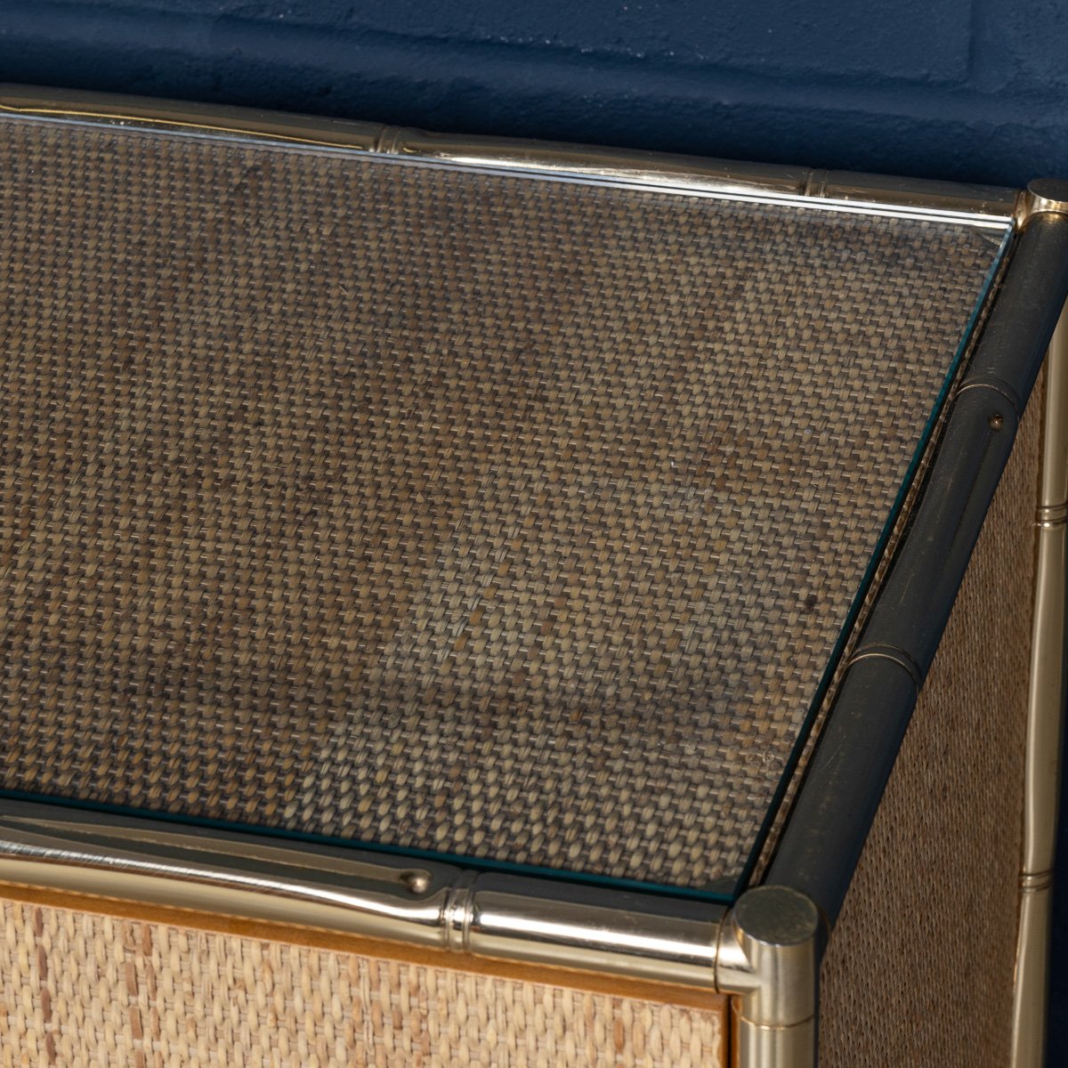 PUSHKINS.COM - B11291 - VINTAGE 20thC ITALIAN BRASS FRAMED RATTAN & FAUX BAMBOO CABINET c.1980 - 20.jpg