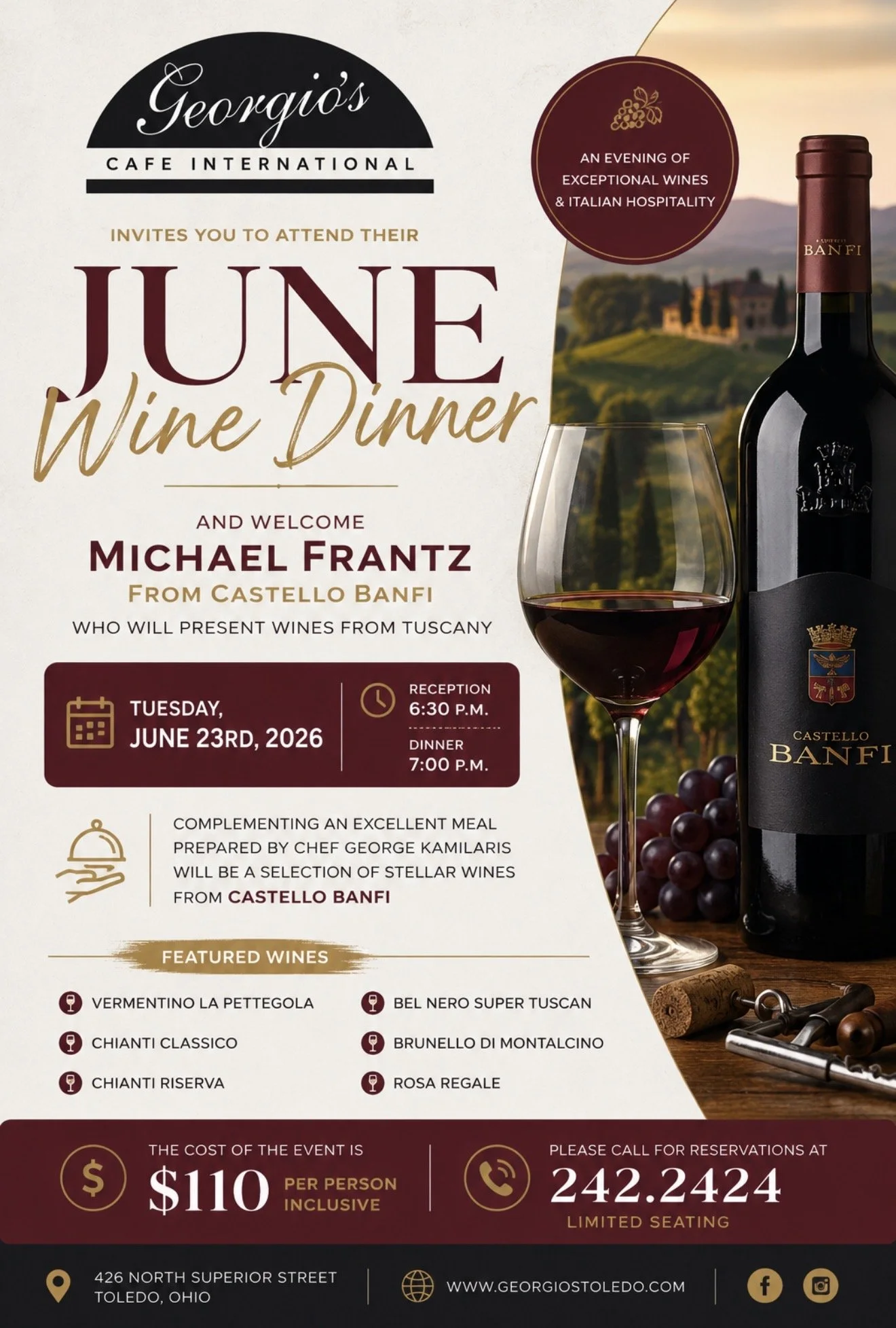 BANFI WINES DINNER