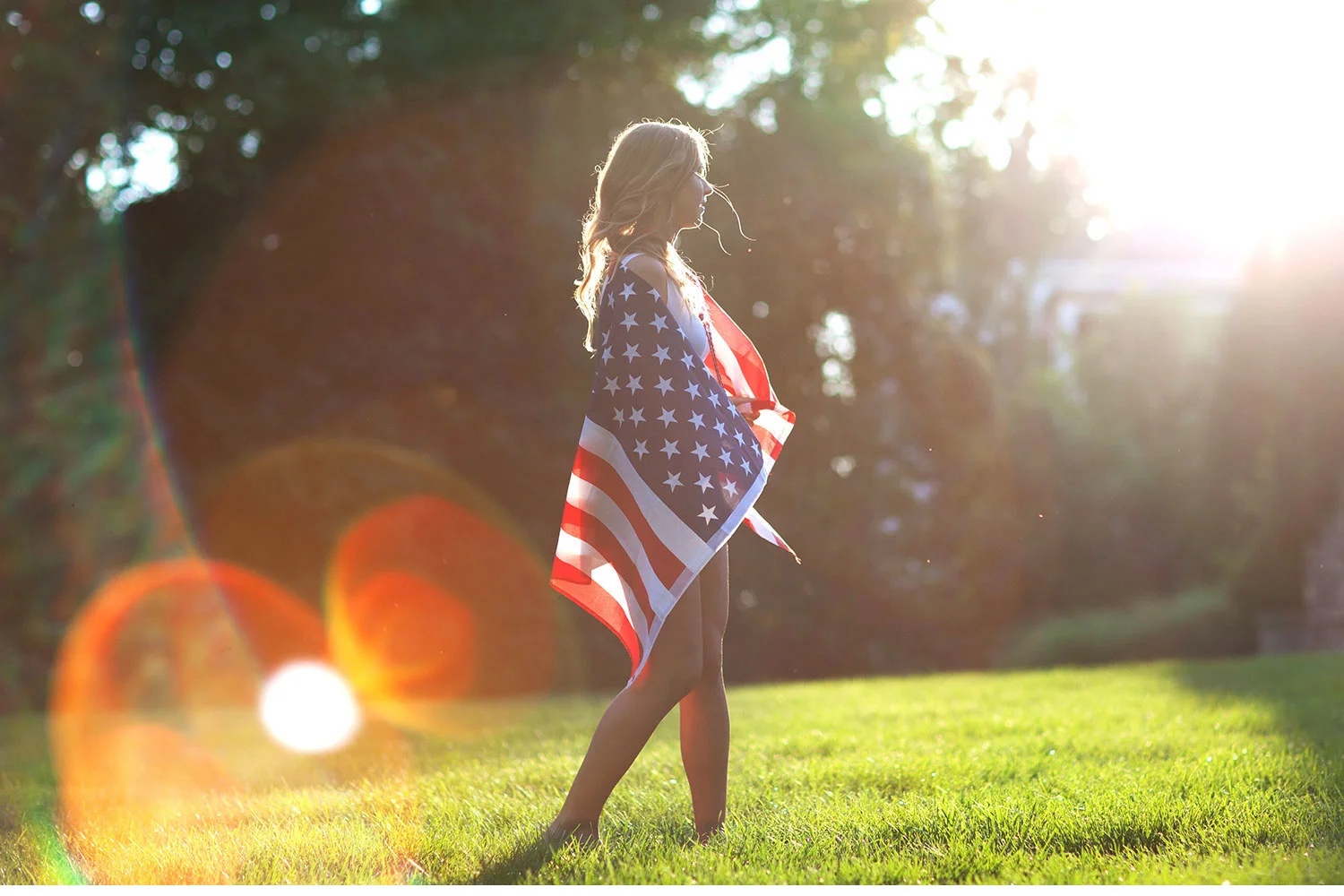 You've Got Flair | Clare's Garden Summer Senior Session, Clare & American Flag, Senior 2015