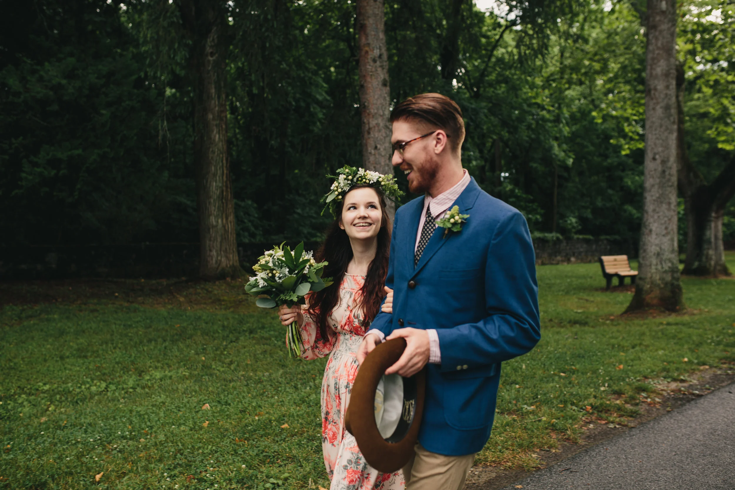 Pangtography elopement portrait of a couple in Shepherdstown, West Virginia.